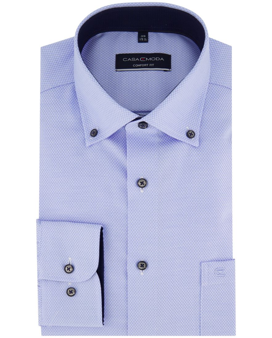 Casa Moda overhemd Comfort Fit blauw geprint
