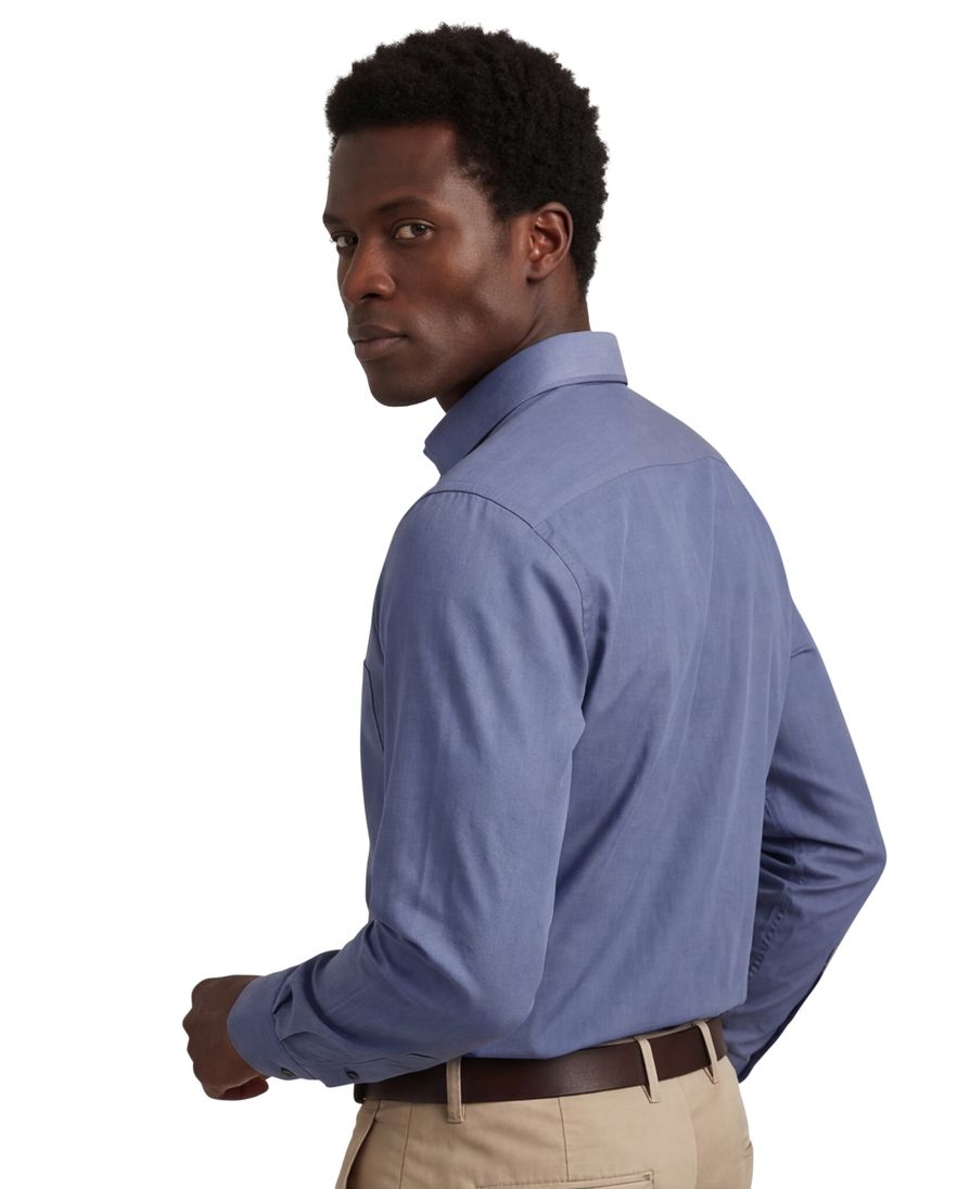 Casa Moda overhemd normale fit staalblauw effen