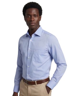 Casa Moda Blauw uni Casa Moda business overhemd normale fit