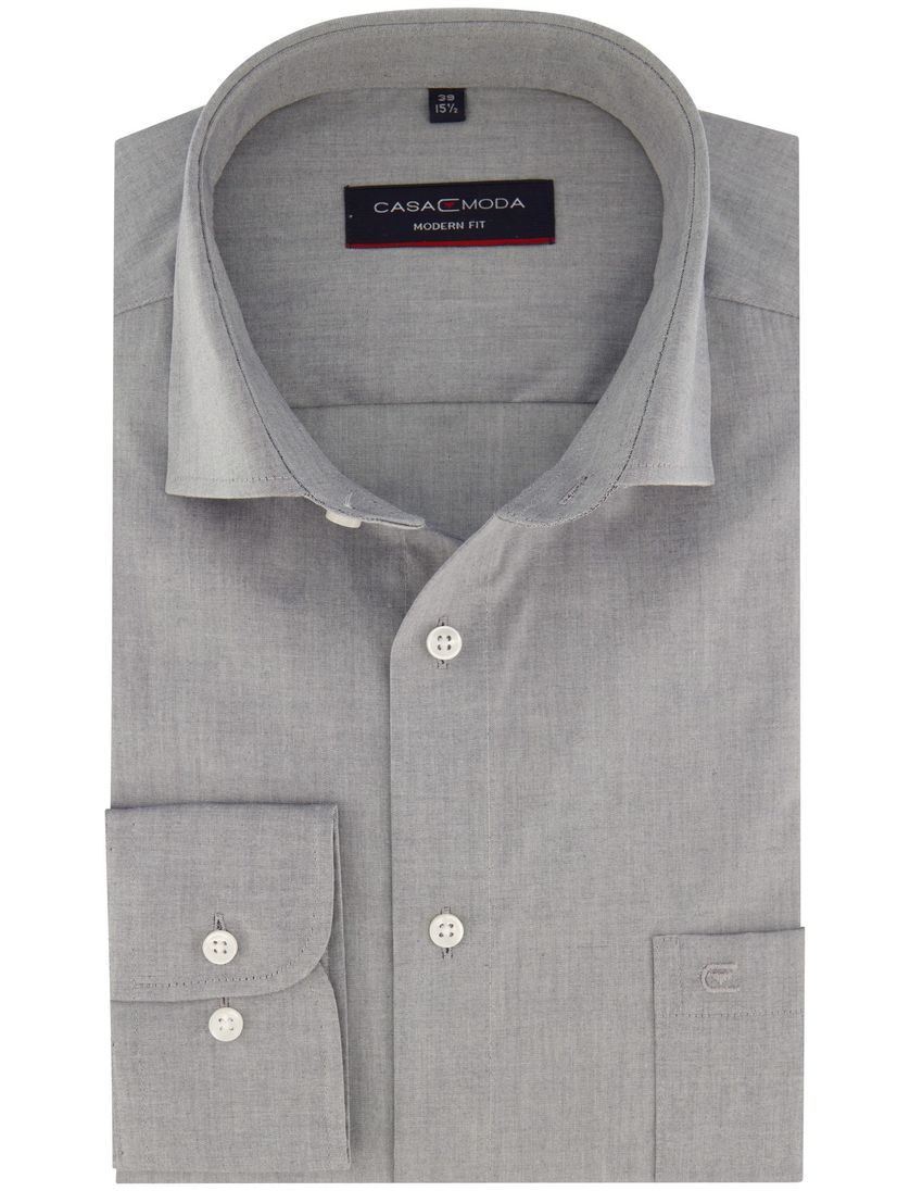 Casa Moda overhemd grijs gemêleerd