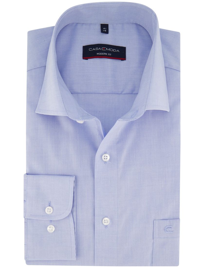 Casa Moda overhemd mouwlengte 7 modern fit blauw uni