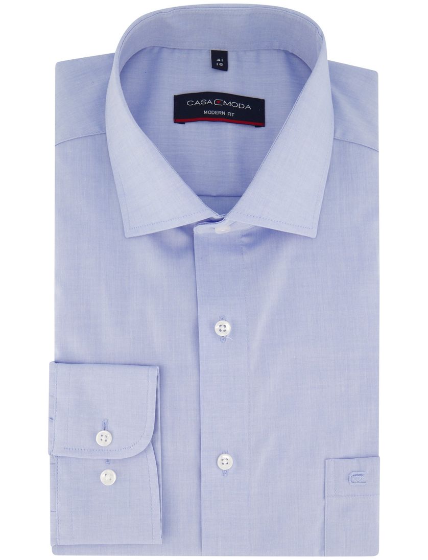 Casa Moda overhemd mouwlengte 7 modern fit blauw uni