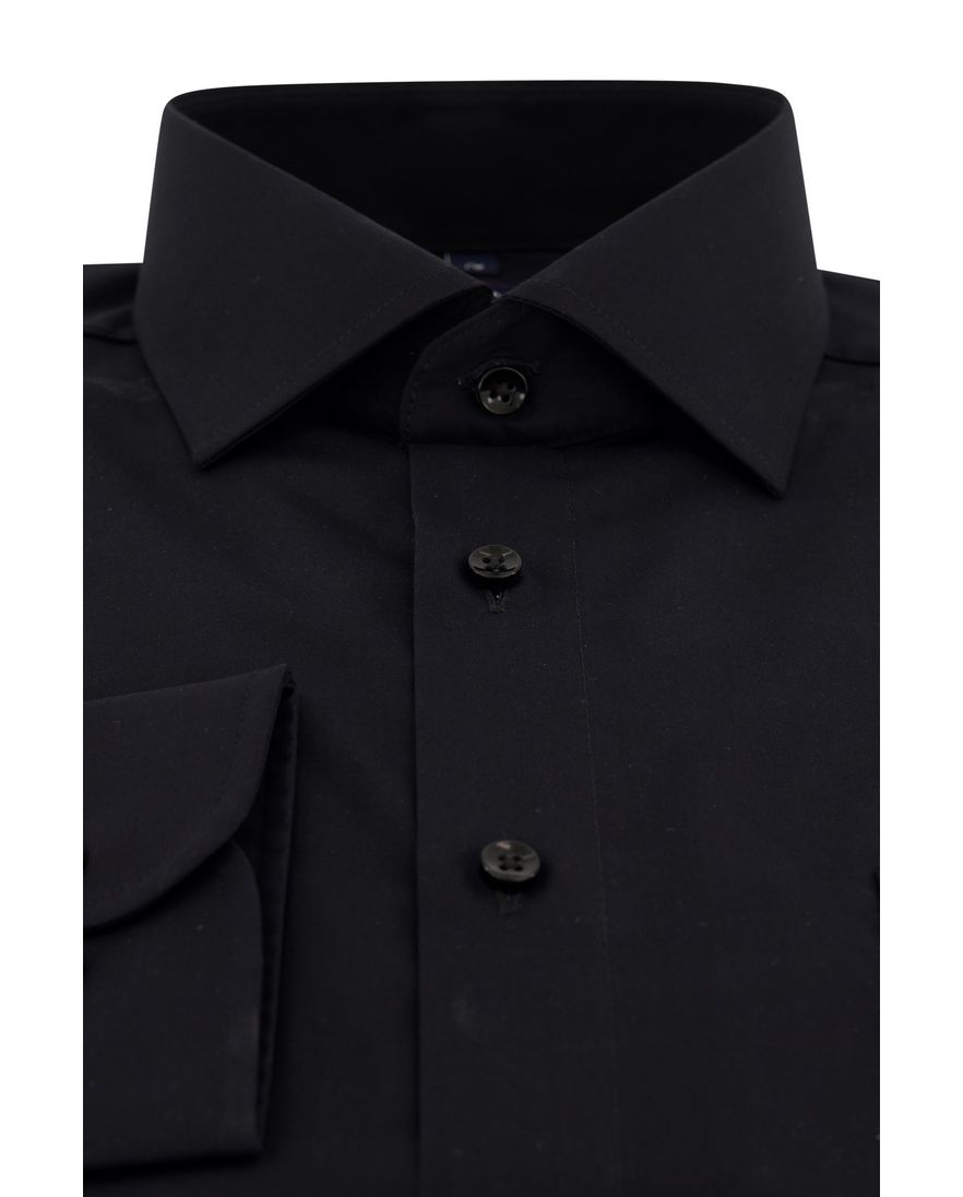 Casa Moda overhemd ml 7 zwart met borstzak