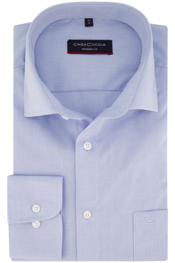 Casa Moda Casa Moda overhemd ml 7 blauw met borstzak