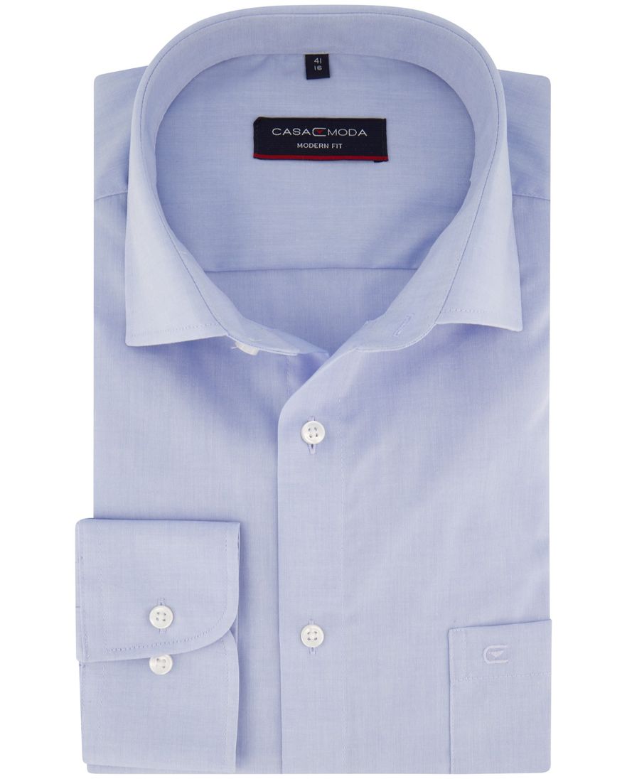 Casa Moda overhemd mouwlengte 7 blauw uni