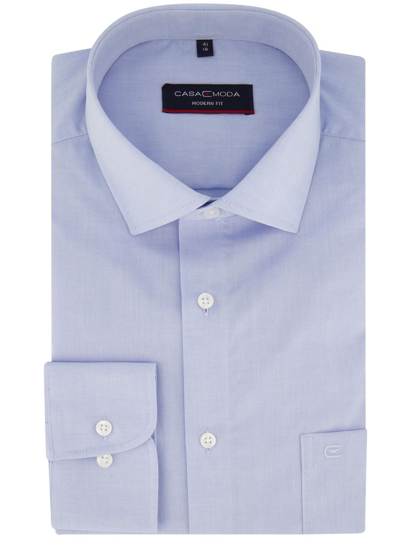 Casa Moda overhemd ml 7 blauw met borstzak