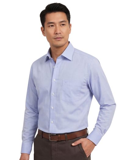 Casa Moda Casa Moda overhemd normale fit blauw borstzak