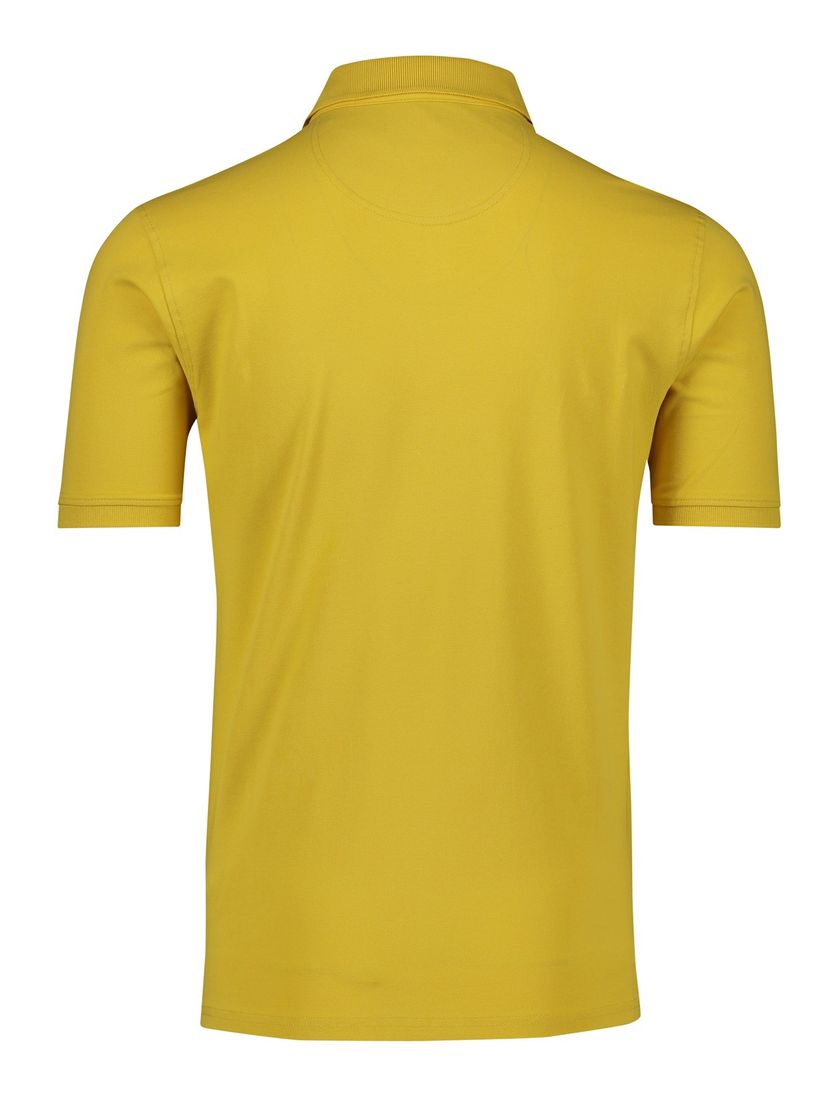 Casa Moda polo wijde fit geel met zwarte knopen