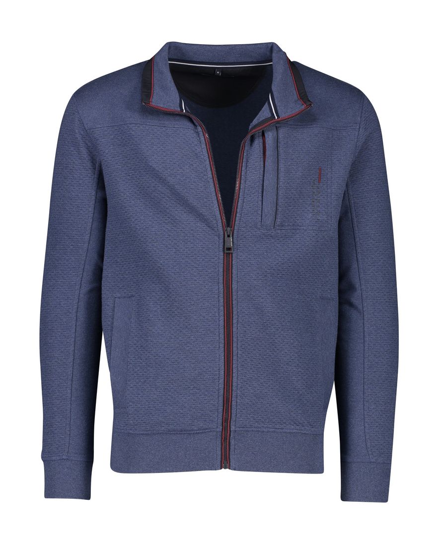 Casa Moda katoenen vest effen blauw borstzak