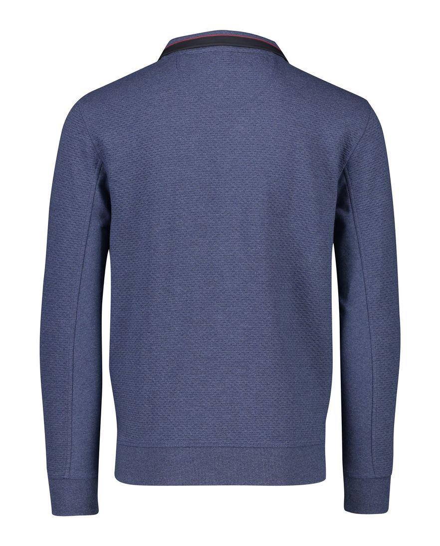 Casa Moda katoenen vest effen blauw borstzak