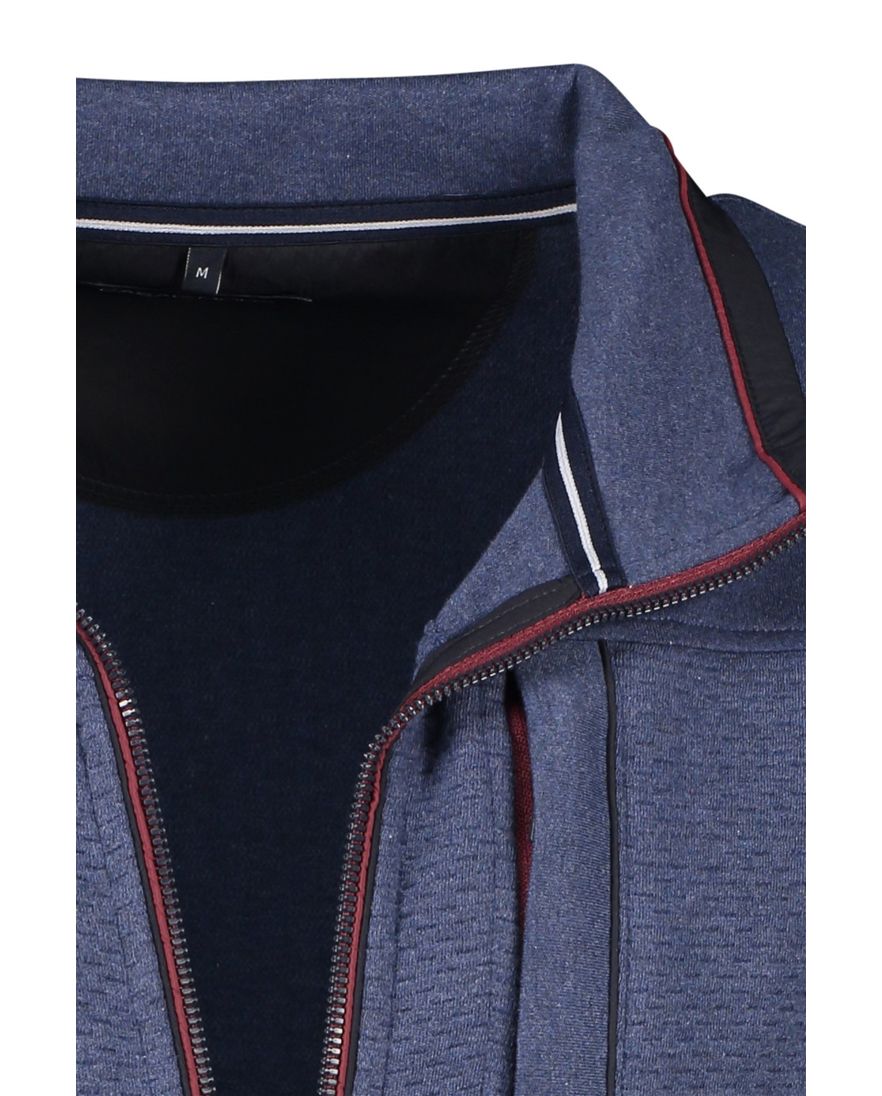 Casa Moda katoenen vest effen blauw borstzak