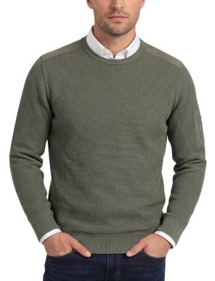 Casa Moda Casa Moda katoenen sweater ronde hals effen groen