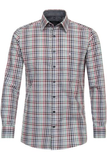 Casa Moda Casa Moda overhemd casual rood groen geruit