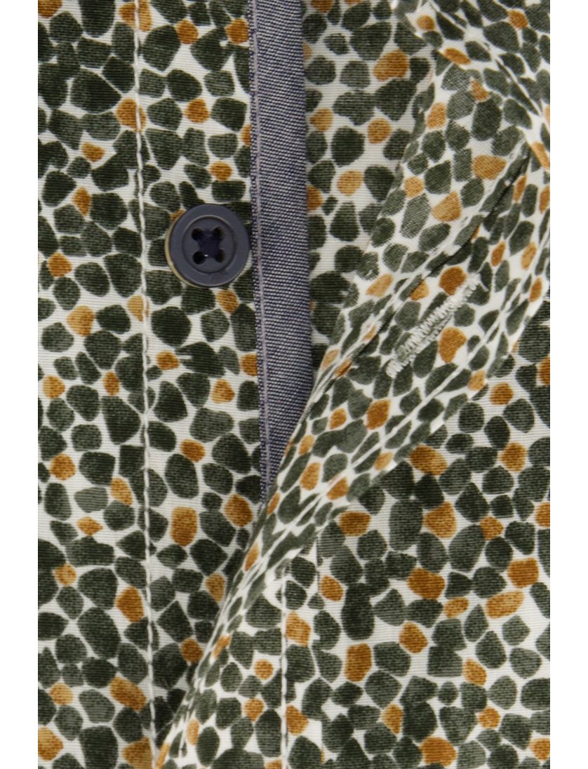 Casa Moda casual overhemd wijde fit groen geprint katoen semi-wide spread boord
