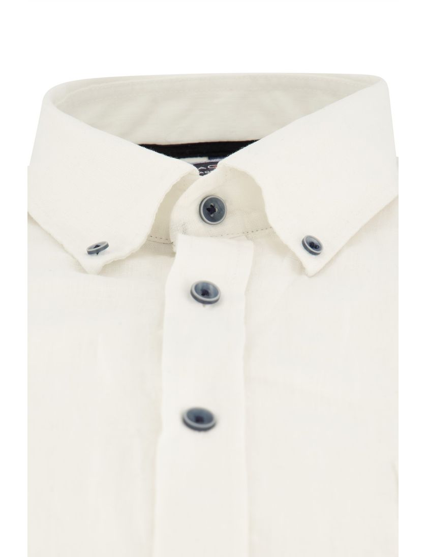 katoenen Casa Moda casual overhemd wijde fit effen wit