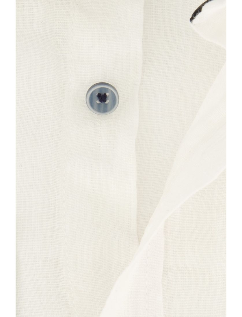 katoenen Casa Moda casual overhemd wijde fit effen wit