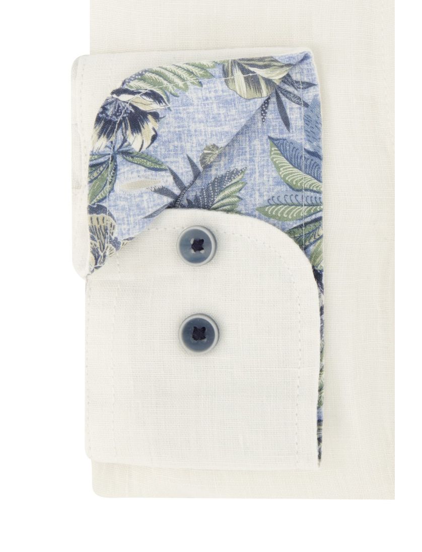 katoenen Casa Moda casual overhemd wijde fit effen wit