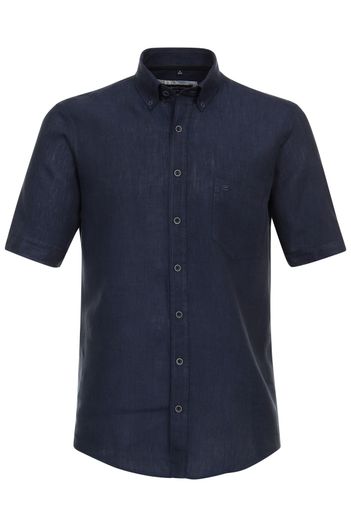 Casa Moda Casa Moda overhemd korte mouw wijde fit donkerblauw