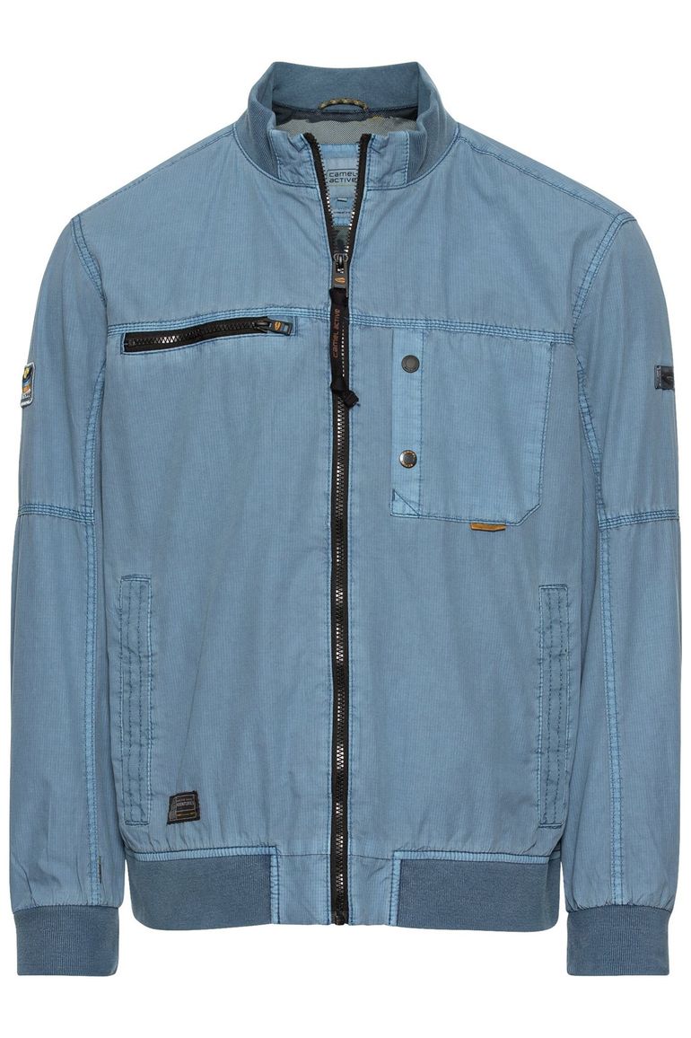 Camel Active tussenjas effen blauw rits + knoop wijde fit