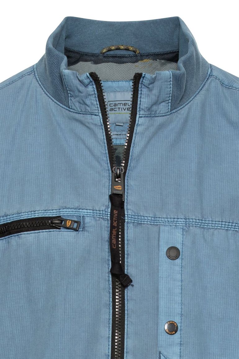 Camel Active tussenjas effen blauw rits + knoop wijde fit