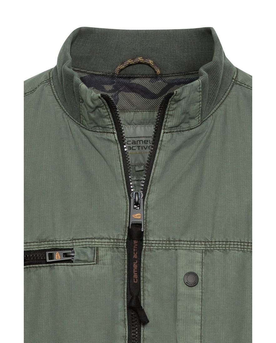 Camel Active tussenjas effen groen rits wijde fit