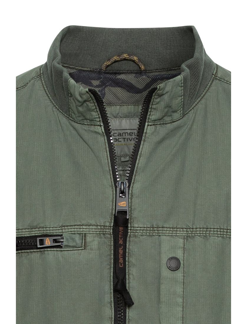 Camel Active tussenjas wijde fit groen effen rits