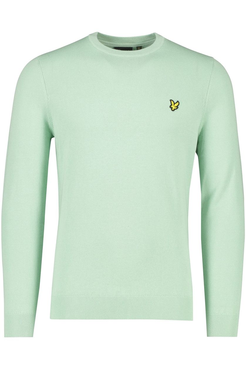 katoenen Lyle & Scott trui ronde hals effen groen