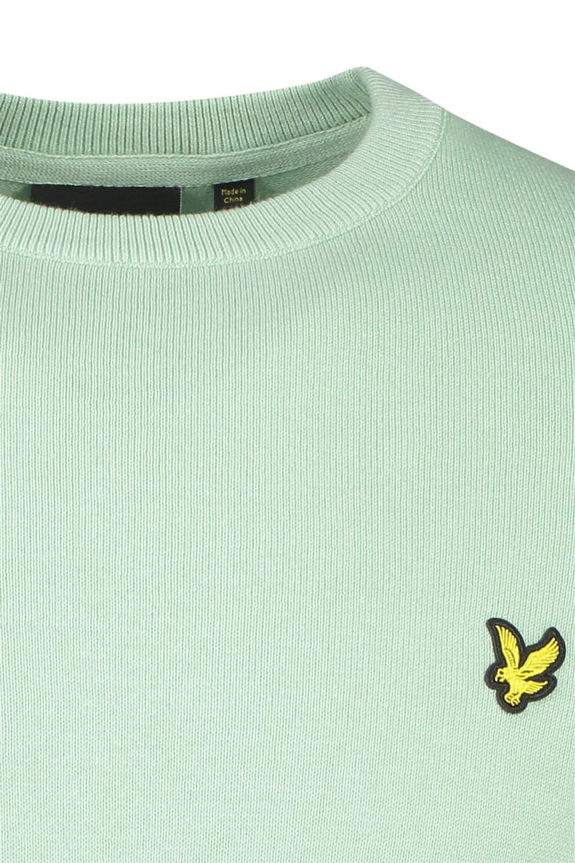 katoenen Lyle & Scott trui ronde hals effen groen