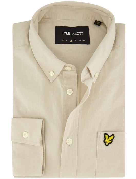 Lyle & Scott overhemd beige borstzak