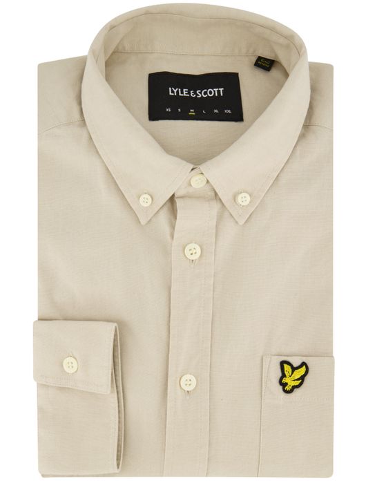 Lyle & Scott overhemd beige borstzak