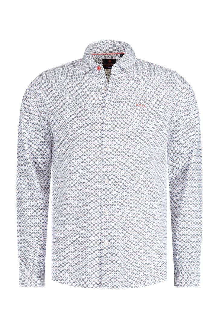 New Zealand casual overhemd creme geprint katoen normale fit