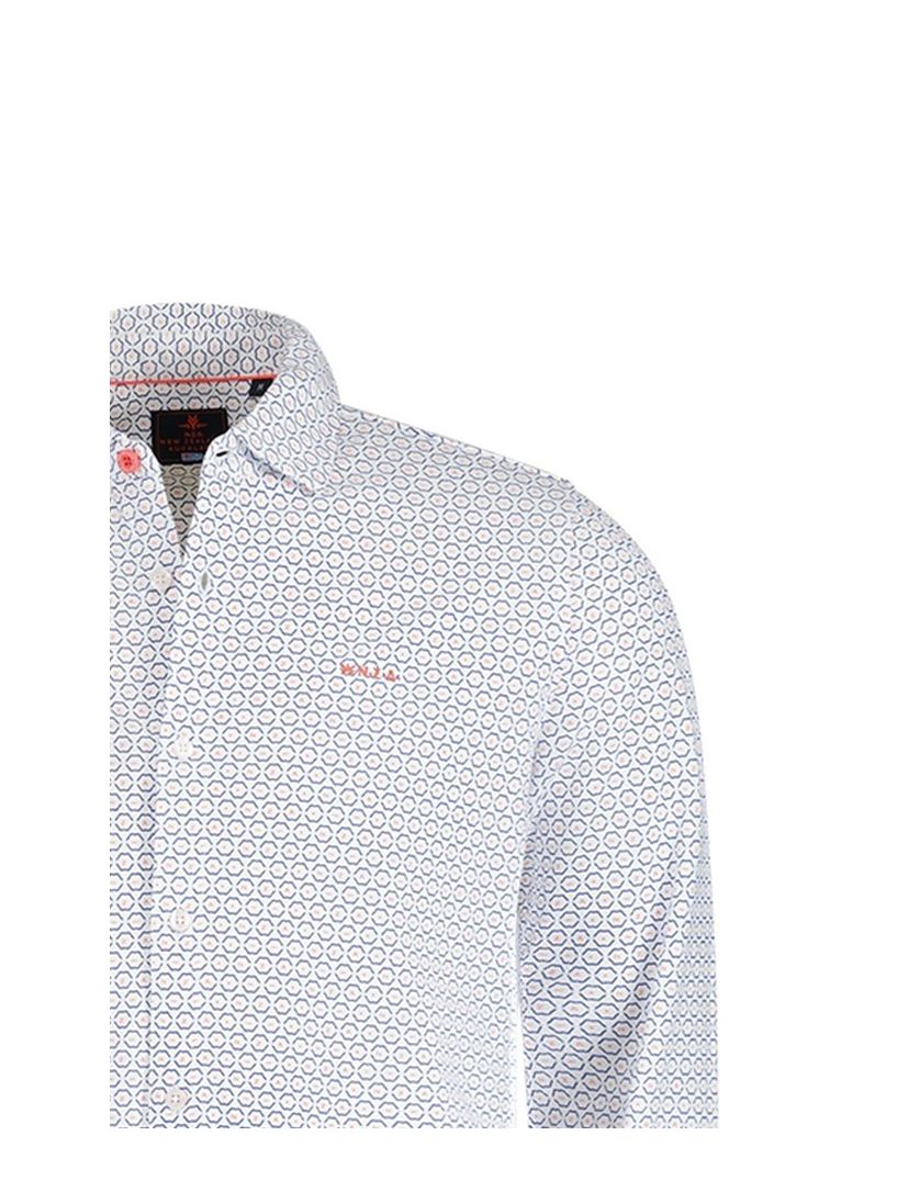 New Zealand casual overhemd creme geprint katoen normale fit