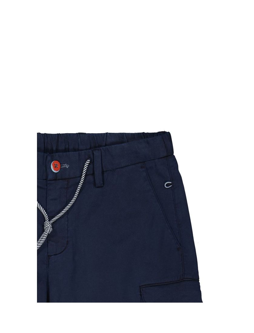 donkerblauwe New Zealand korte broek effen linnen