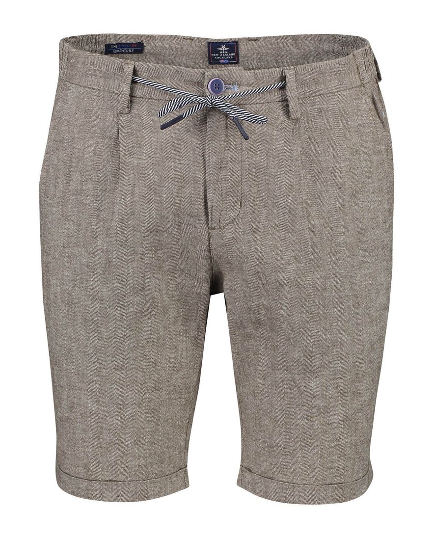 New Zealand korte broek Brodie bruin gemêleerd linnen