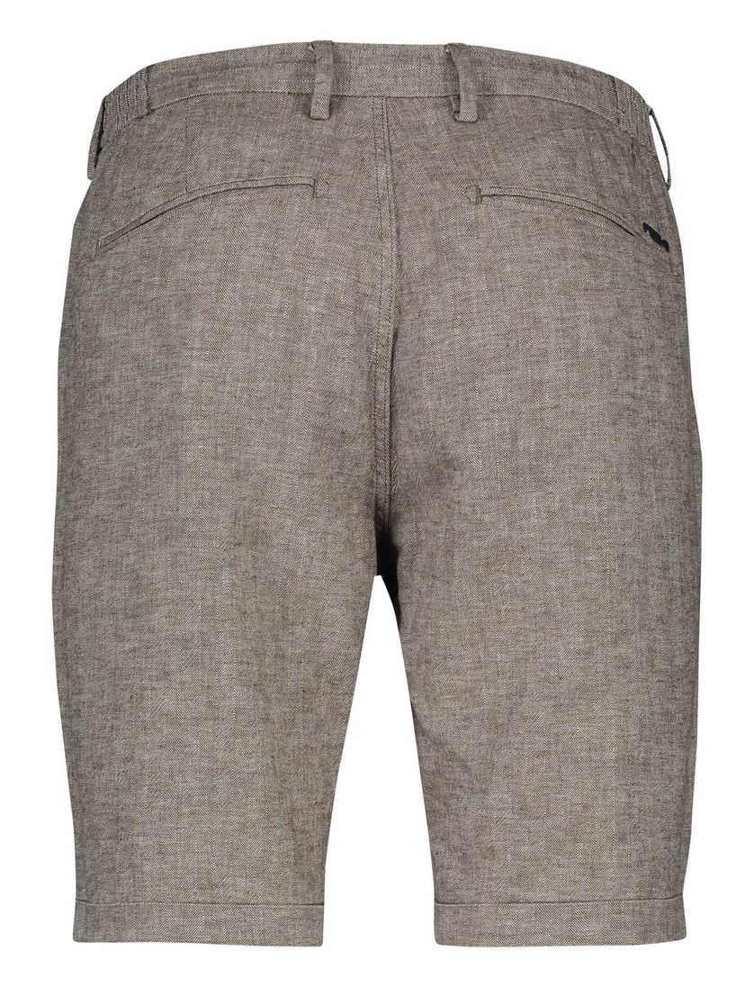 Linnen New Zealand korte broek Brodie bruin gemêleerd
