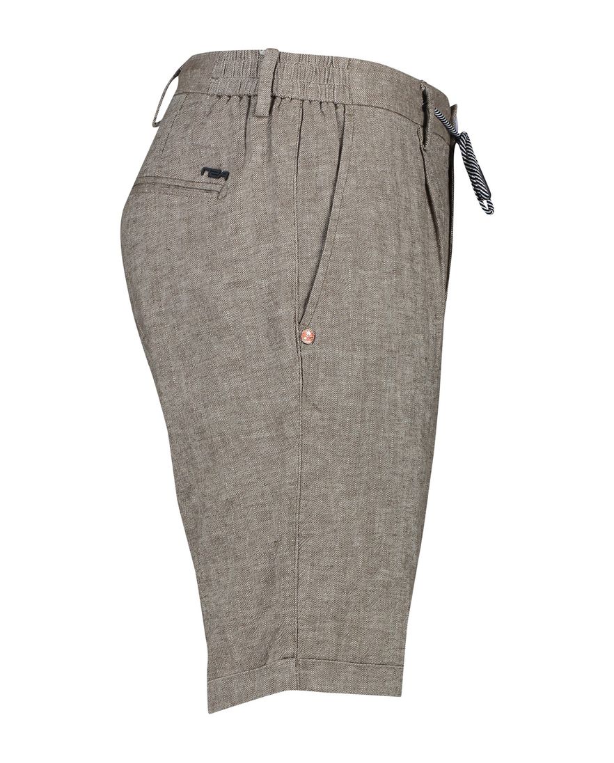 New Zealand korte broek Brodie bruin gemêleerd linnen