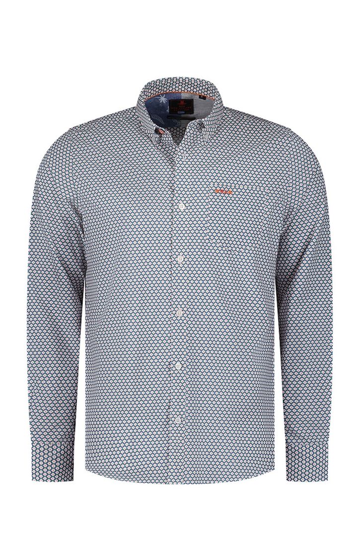 New Zealand casual overhemd groen geprint katoen normale fit