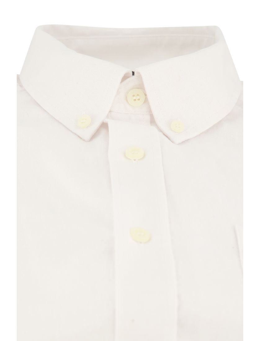 Lyle & Scott casual overhemd normale fit wit effen katoen button-down