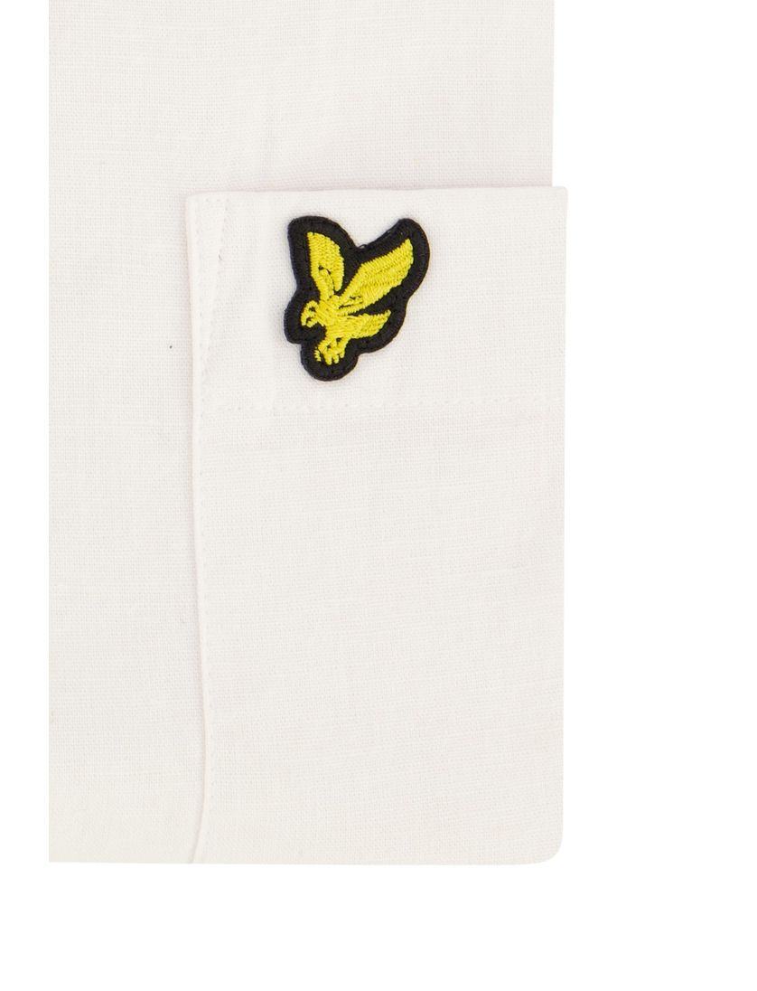 Lyle & Scott casual overhemd normale fit wit effen katoen button-down