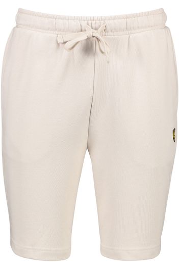 Lyle & Scott Lyle & Scott korte joggingbroek ecru effen katoen met logo