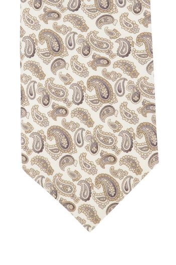 Profuomo Beige printje zijde Profuomo stropdas