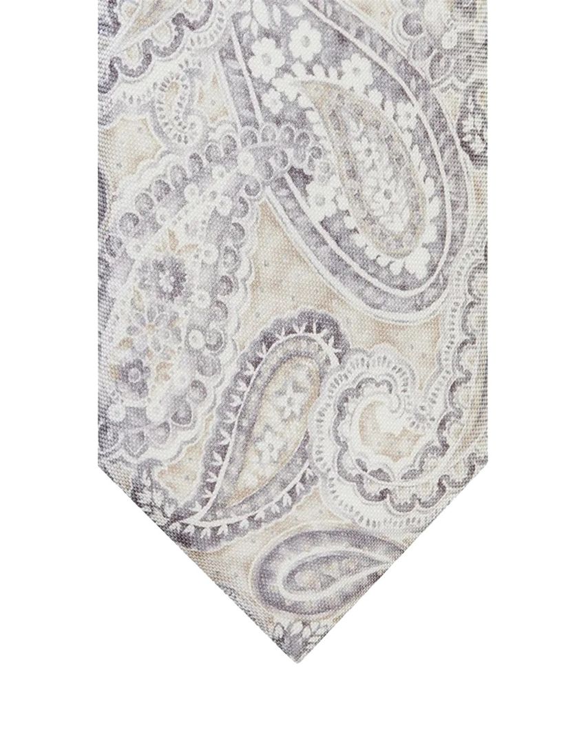 Profuomo zijde stropdas geprint beige