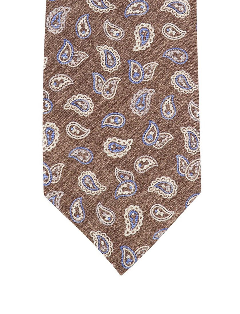 Bruine Profuomo geprinte stropdas