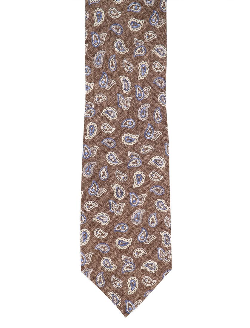 Bruine Profuomo geprinte stropdas