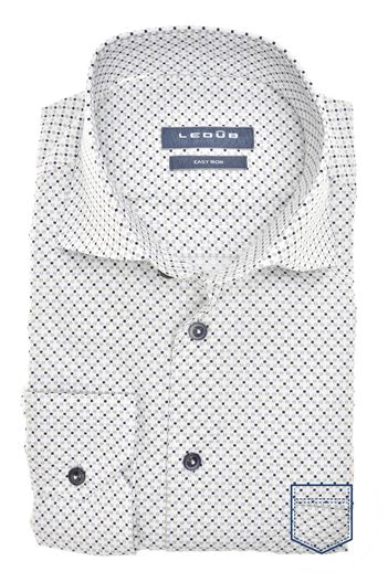 Ledub Ledub overhemd Modern Fit New normale fit wit geprint katoen