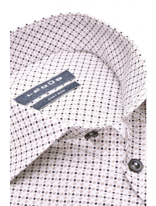 Ledub overhemd wit/beige easy iron