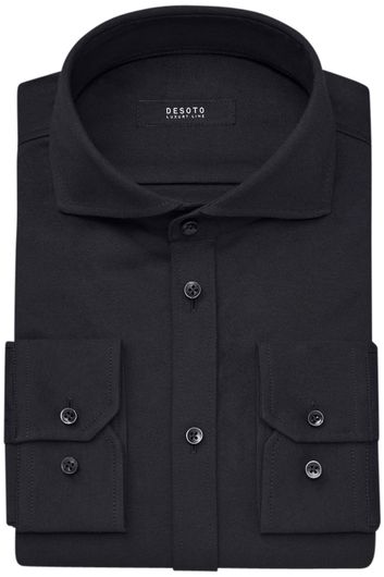 Desoto business overhemd zwart slim fit effen katoen
