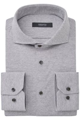 Desoto Desoto business overhemd grijs slim fit effen katoen