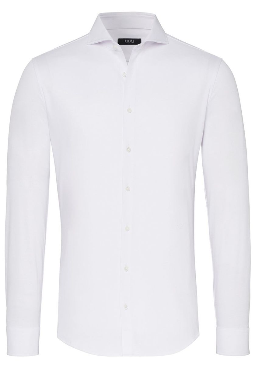 Desoto overhemd wit business effen katoen slim fit