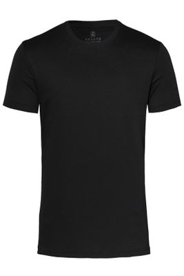 Desoto Zwart T-shirt Desoto effen katoen